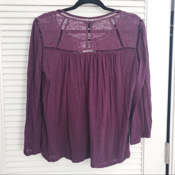 Lucky Brand Maroon Long Sleeve With Cutouts - Picture 4 of 4